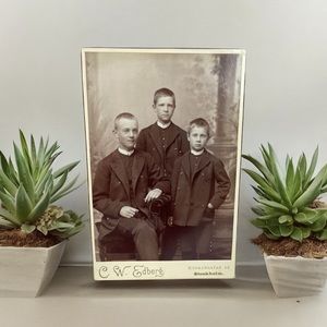 Vintage Photograph Of Three Boys By Photographer C. W. Edberg In 1892